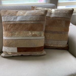 Cowhide thro pillows